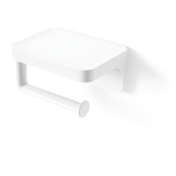 Biely samodržiaci držiak na toaletný papier z recyklovaného plastu Flex Adhesive – Umbra - Image 8