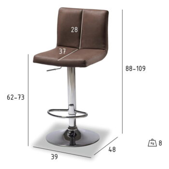 Tmavohnedé otočné barové stoličky v súprave 2 ks 88 cm Coco – Furnhouse - Image 6