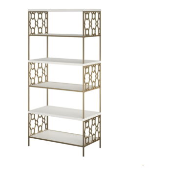 Regál v bielo-zlatej farbe CosmoLiving by Cosmopolitan Ella, 75 x 160 cm – Obrázok 4