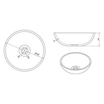 Biele/modré keramické okrúhle umývadlo ø 41 cm Priori – Sapho - Image 5
