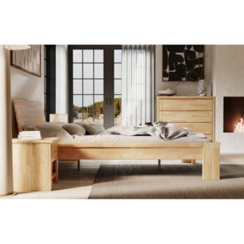 Dvojlôžková posteľ z dubového dreva v prírodnej farbe 160x200 cm Montana – Olivia Living – Obrázok 3