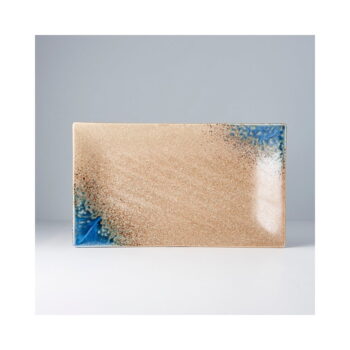 Modro-béžový keramický tanier MIJ Earth & Sky, 33 x 19 cm – Obrázok 2