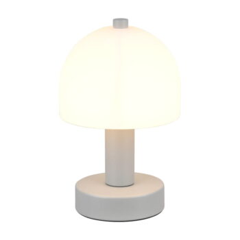 Sivá stolová lampa so skleneným tienidlom (výška 19 cm) Glenn – Trio - Image 2
