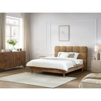 Béžová čalúnená dvojlôžková posteľ s roštom 140x190 cm Kumo – Bobochic Paris – Obrázok 7
