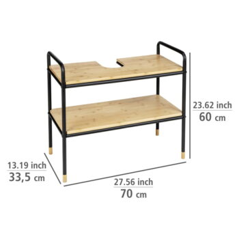Čierna/prírodná bambusová skrinka pod umývadlo 70x60 cm Loft – Wenko - Image 5