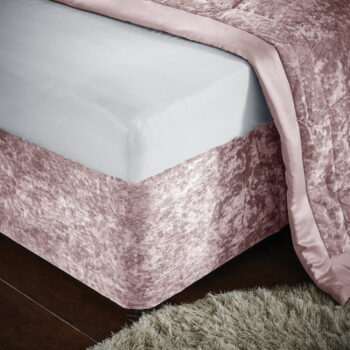 Ružový napínací zamatový poťah na rám postele 137x198 cm Crushed Velvet – Catherine Lansfield – Obrázok 4