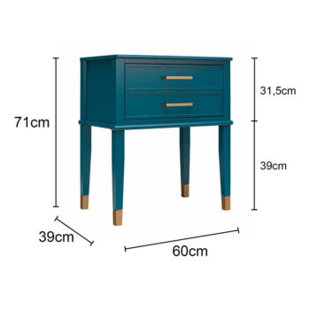 Svetlosivý nočný stolík Westerleigh – CosmoLiving by Cosmopolitan – Obrázok 4