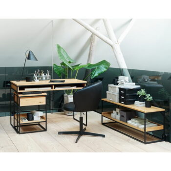Pracovný stôl s doskou v dubovom dekore 60x120 cm Rivoli – Unique Furniture - Image 5