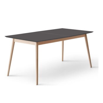Rozkladací jedálenský stôl s čiernou doskou v čierno-prírodnej farbe 90x165 cm Meza – Hammel Furniture