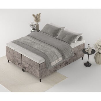 Hnedá boxspring posteľ s úložným priestorom 200x200 cm Araya – Maison de Rêve - Image 9
