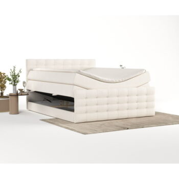 Krémová boxspring posteľ s úložným priestorom 180x200 cm Blend – Maison de Rêve - Image 3