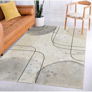 Sivo-krémový prateľný koberec 80x150 cm Simple Lines – Mila Home - Image 8