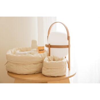 Krémové látkové detské úložné boxy v súprave 2 ks ø 30x20 cm Bambia Natural – Lorena Canals - Image 4