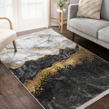 Čierno-biely prateľný koberec 160x230 cm – Mila Home - Image 3