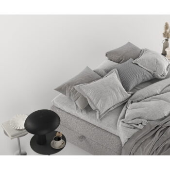 Sivá boxspring posteľ s úložným priestorom 160x200 cm Malte – Maison de Rêve - Image 10