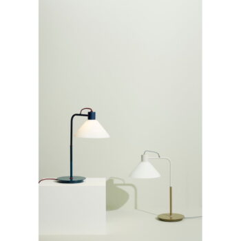 Biela stolová lampa so skleneným tienidlom (výška 44 cm) Spot – Hübsch - Image 7