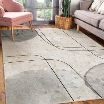 Sivo-krémový prateľný koberec 80x150 cm Simple Lines – Mila Home - Image 2