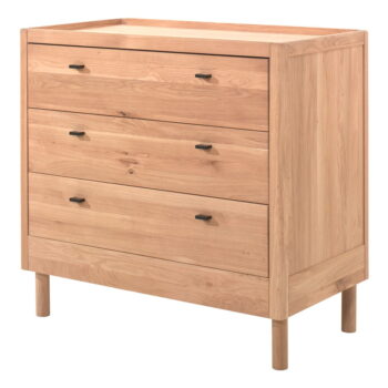 Detská komoda z dubového dreva v prírodnej farbe 100x95x55 cm Forrest – Vipack