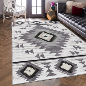 Svetlosivý prateľný koberec 80x150 cm Ethnic Geo – Mila Home - Image 8