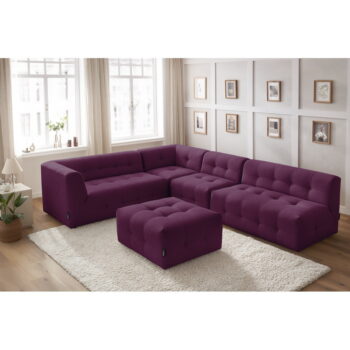 Tmavofialová rohová pohovka (ľavý roh) Kleber - Bobochic Paris - Image 3