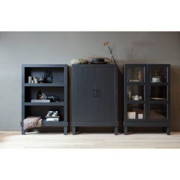 Čierna skrinka z borovicového dreva 107x160 cm Bonk – Basiclabel - Image 5