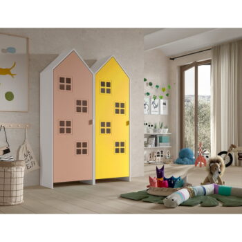 Žlto-ružová detská šatníková skriňa 115x171,5 cm CASAMI BRUGES – Vipack - Image 2