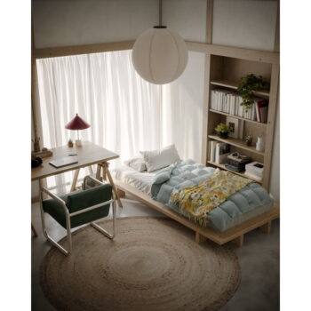 Jednolôžková posteľ z borovicového dreva s roštom v prírodnej farbe 90x200 cm Japan – Karup Design - Image 8