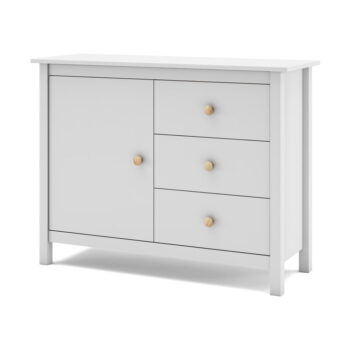 Biela nízka detská komoda z borovicového dreva 90x80 cm Max – Marckeric - Image 2