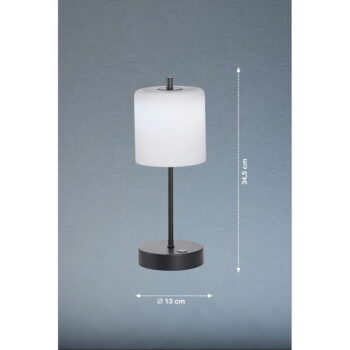 Čierno-biela LED stmievateľná stolová lampa (výška 34,5 cm) Riva – Fischer & Honsel - Image 3