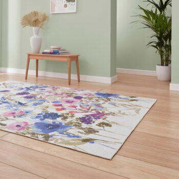 Fialový prateľný koberec 152x230 cm Country Floral – Catherine Lansfield - Image 3