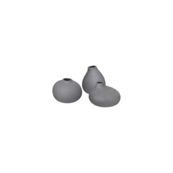 Tmavosivé porcelánové vázy v súprave 3 ks (výška 9 cm) Nona – Blomus