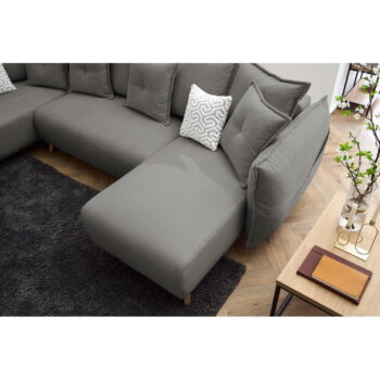 Sivá rozkladacia rohová pohovka (ľavý roh/do tvaru "U") Nessa – Bobochic Paris - Image 9