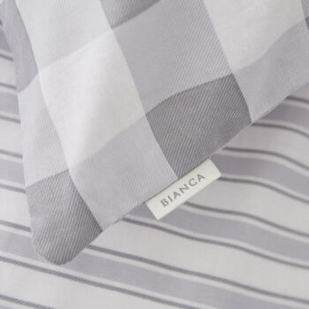 Sivo-biela bavlnená plachta Bianca Check And Stripe, 90 x 190 cm - Image 3