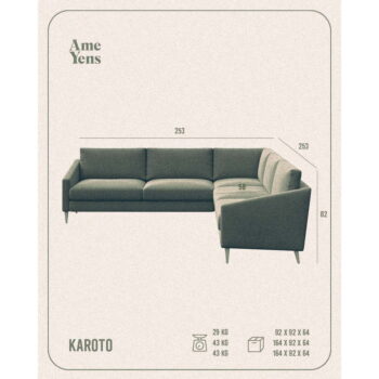 Tmavozelená rohová pohovka Karoto – Ame Yens - Image 4