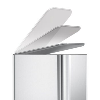Nášľapný oceľový odpadkový kôš v matne striebornej farbe 5 l – simplehuman - Image 5
