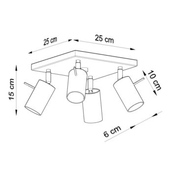 Biele stropné svietidlo Nice Lamps Etna – Obrázok 5