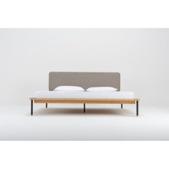 Dvojlôžková posteľ z dubového dreva Gazzda Fina Nero, 180 x 200 cm - Image 11