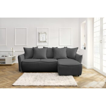 Tmavosivá rozkladacia rohová pohovka (pravý roh) Leon – Bobochic Paris - Image 11