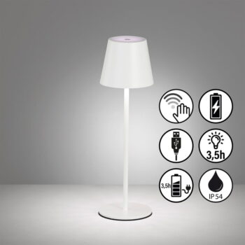 Biela LED stolová lampa s kovovým tienidlom (výška  36,5 cm) Viletto – Fischer & Honsel – Obrázok 4