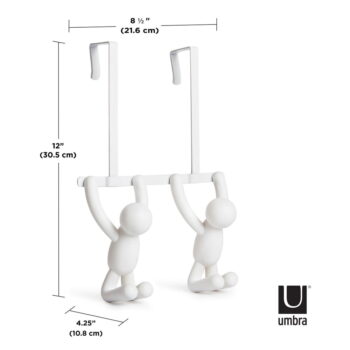 Biely plastový vešiak na dvere 22 cm Buddy - Umbra - Image 8