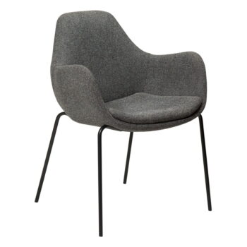 Sivé kreslo z textílie buklé Zimmer – DAN-FORM Denmark – Obrázok 2