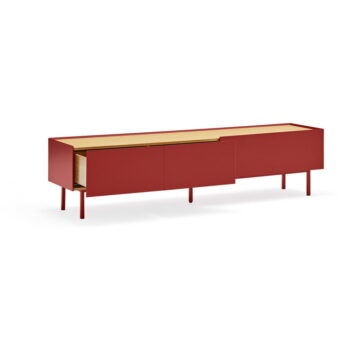 Červený TV stolík v dekore duba 180x45 cm Arista – Teulat - Image 5
