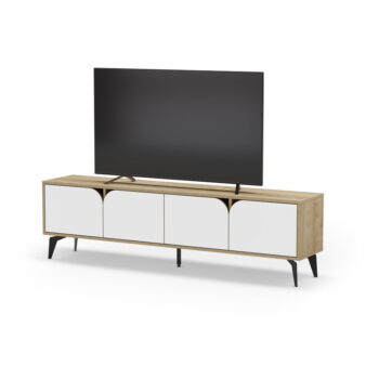 TV stolík v dekore duba v bielo-prírodnej farbe 180x51 cm Nola – Marckeric - Image 9