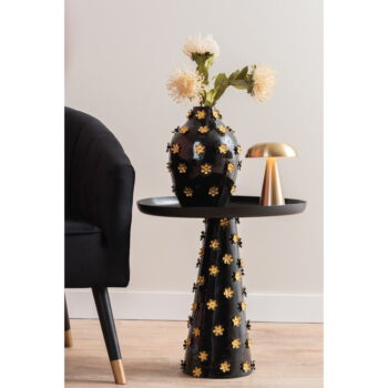 Kovový okrúhly odkladací stolík ø 50 cm Golden Flowers – Leitmotiv - Image 2