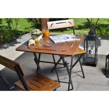 Tmavohnedá záhradná jedálenská súprava pre 2 Bistro – Floriane Garden - Image 4