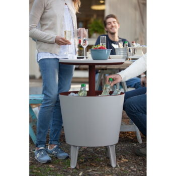 Plastový okrúhly záhradný stolík so zásobníkom na ľad ø 49,5 cm Cool – Keter - Image 5