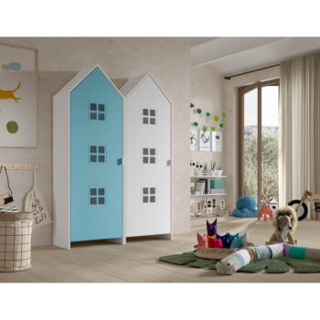 Bielo-svetlomodrá detská šatníková skriňa 115x171,5 cm CASAMI BRUGES – Vipack – Obrázok 2