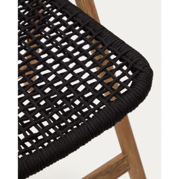 Drevená záhradná stolička v čierno-prírodnej farbe Dandara – Kave Home - Image 3