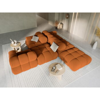 Oranžová zamatová pohovka 282 cm Bellis – Micadoni Home – Obrázok 7