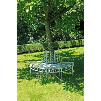 Biela kovová záhradná lavica Varda – Garden Pleasure - Image 2